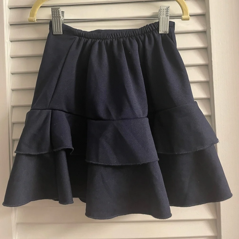 Cutie’s Fashion Navy Skirt With Rouching & Ruffles School Uniform - Like new
